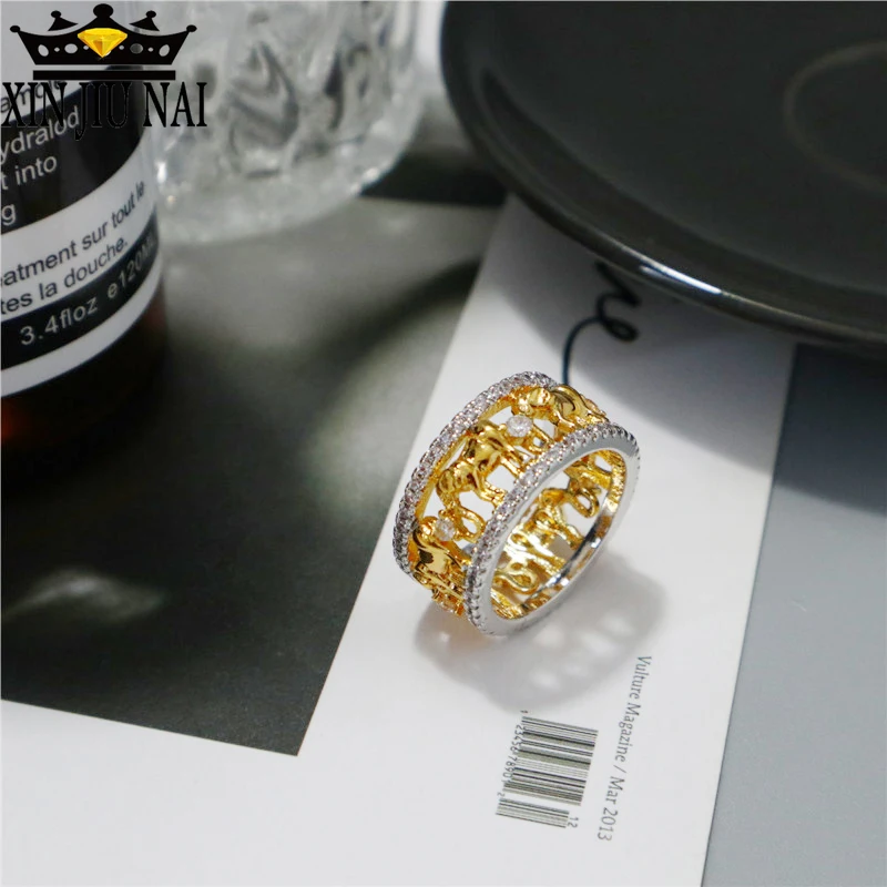 Роскошное кольцо из чистой меди под античное золото на удачу с 3D африканским