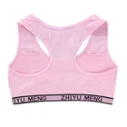 Спортивный хлопковый спортивный бюстгальтер Junior Girl Racerback с буквенным принтом, однотонное нижнее белье на широких бретелях, бюстгальтер без косточек, бесшовный многослойный укороченный топ