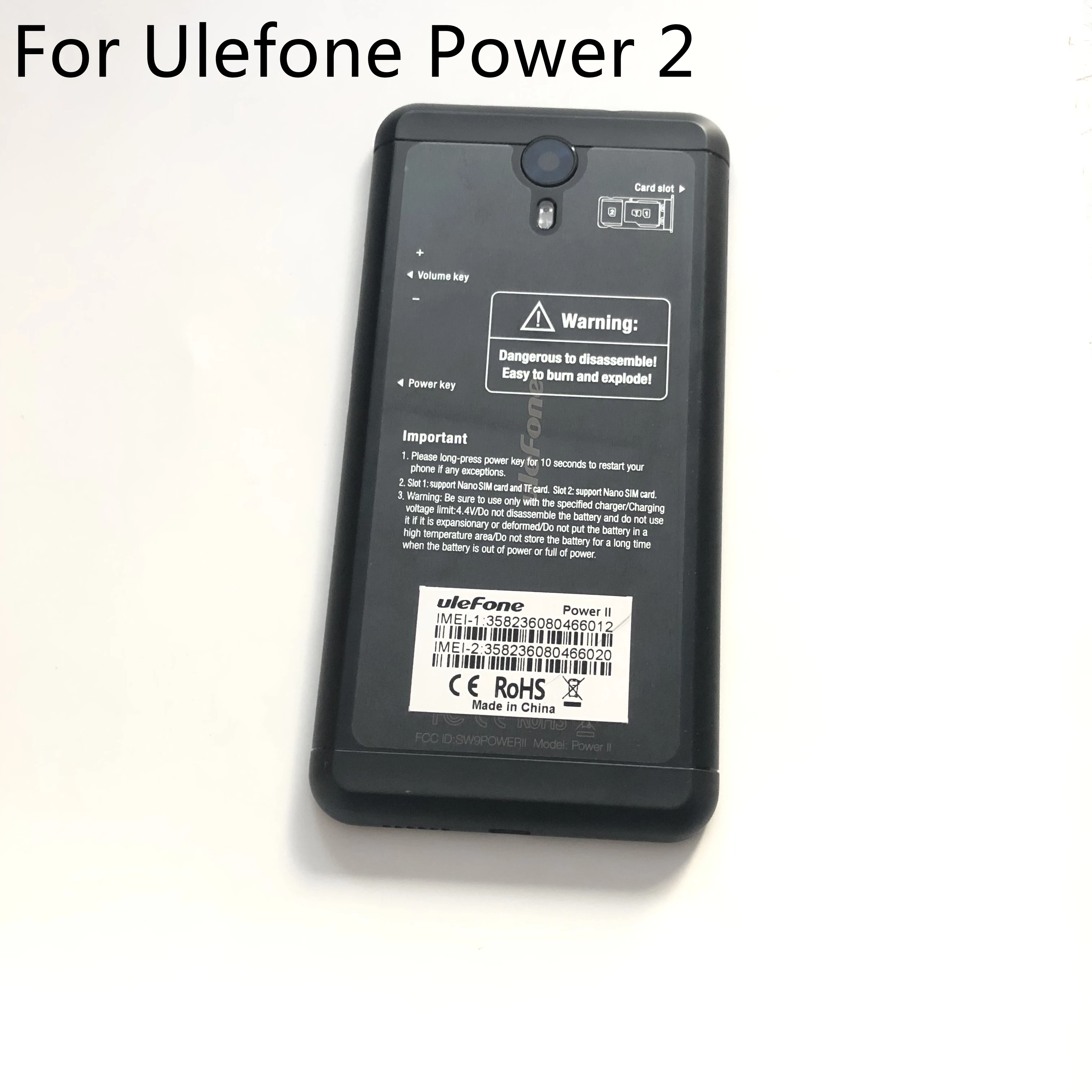 Чехол для аккумулятора б/у + стеклянный объектив камеры смартфона Ulefone Power 2 MTK6750T