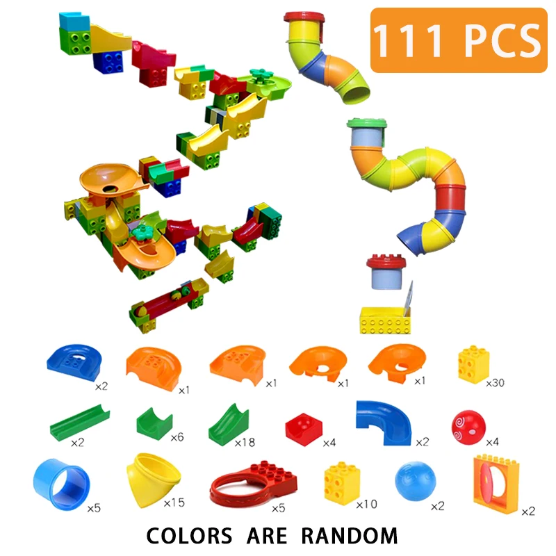 

Creative Building Blocks Set Wall DIY Marble Race Run Construction Toy Compatible Brick Educational Toys for Kids