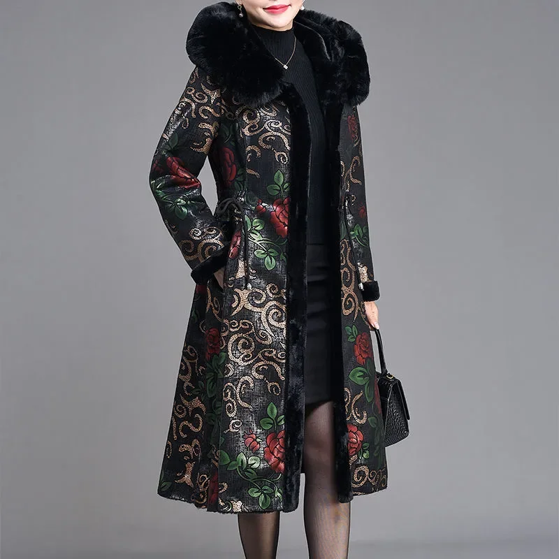 Новые зимние меховые куртки женские двусторонние широкие пальто средней длины