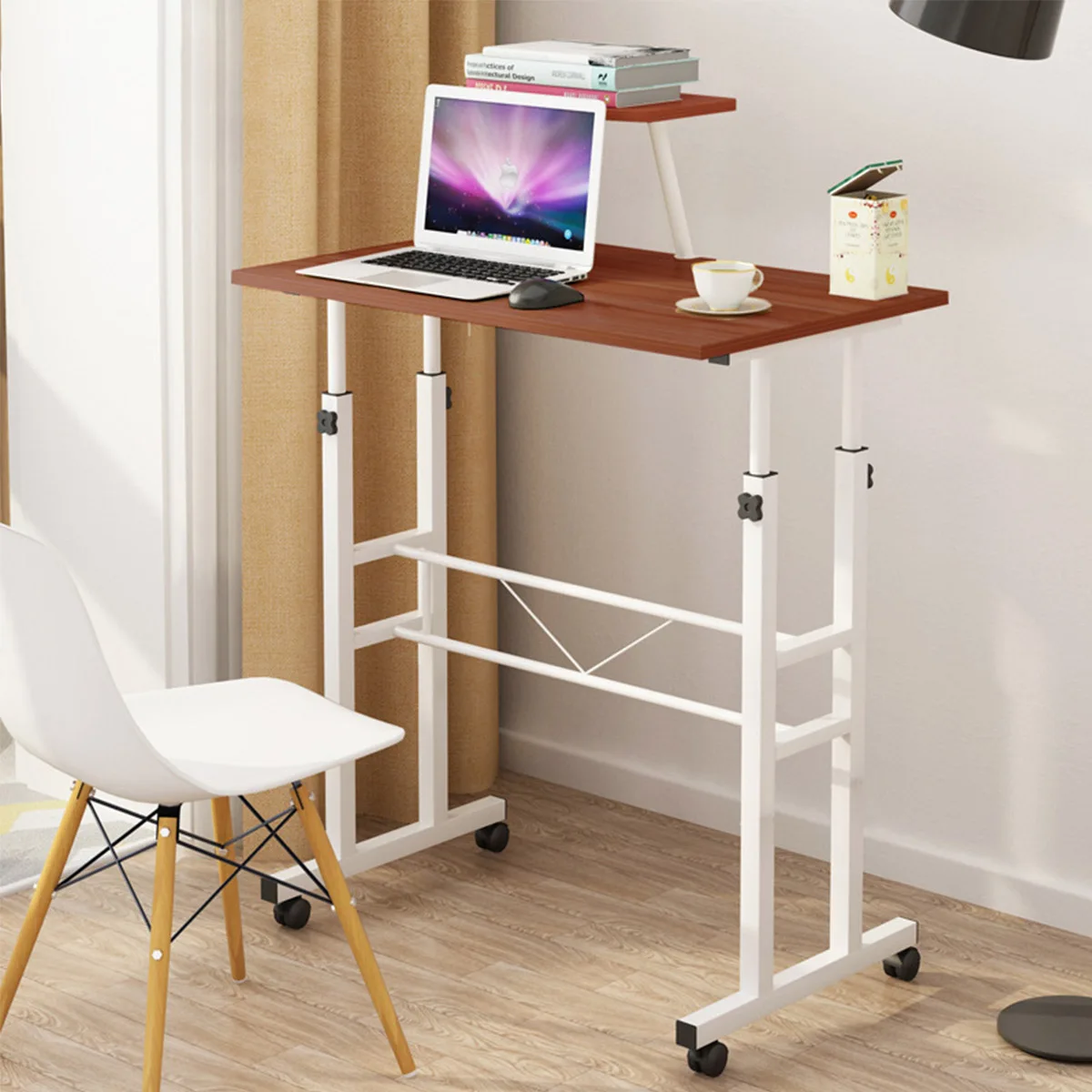 

Upgraded Height Adjustable Standing Desk Compuer Laptop Desk 2 Layer Lifted Standing Desk Furniture for Bed Living Room