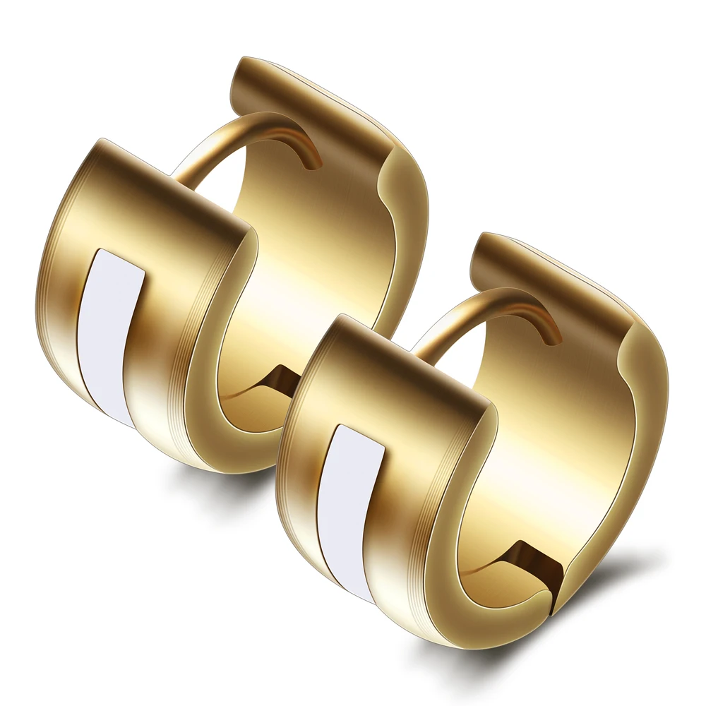 7mm Wide Two Colors 316L Stainless Steel Hoop Earrings for men women wholesale Rock Enamel Jewelry earrings | Украшения и