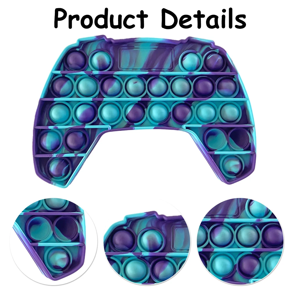 Juguetes Educativos antiestr&eacute;s para ni&ntilde;os y adultos, juguetes de descompresi&oacute;n de burbujas con forma de mando Tie-Dye-4