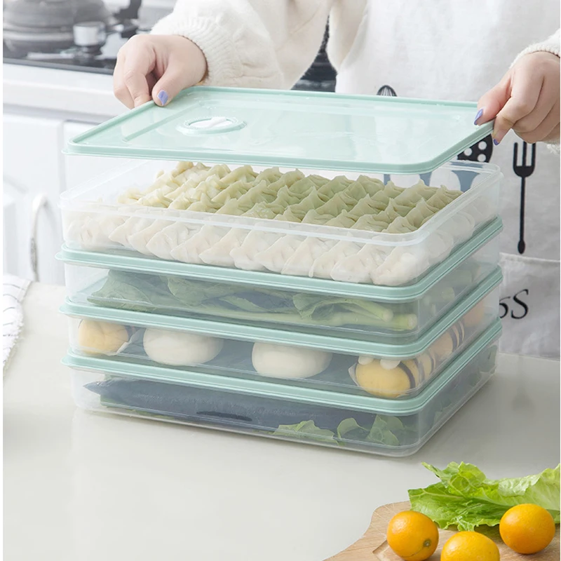 Refrigerator Food Storage Box Quick- Dumpling Box Stackable Vegetable And Egg Fresh-keeping Rack For Microwave Oven