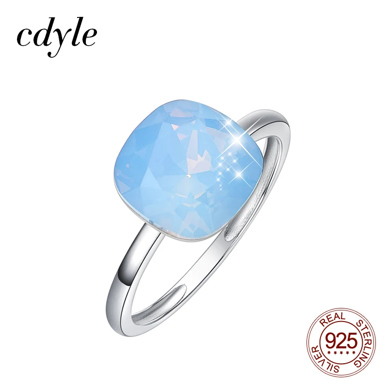 Cdyle украшенное кристаллом роскошное кольцо Синий Красный Модный Романтический