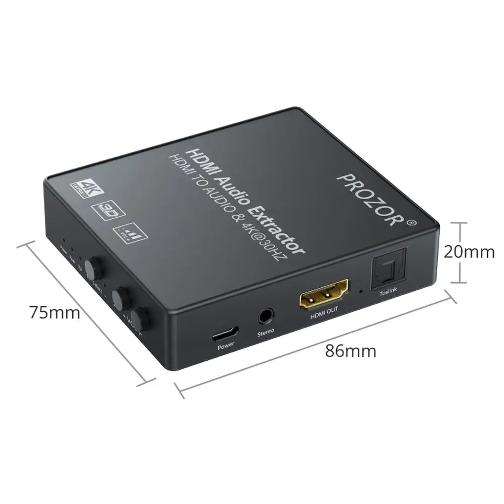 ESYNiC HDMI аудио экстрактор сплиттер в оптический Spdif Toslink + R/L RCA 3 5 мм стерео конвертер