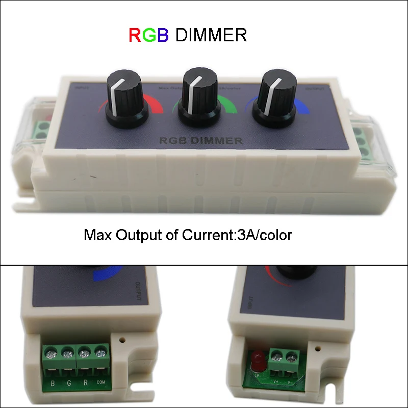 Бесступенчатый Регулируемый переключатель DC12-24V RGB диммер Светодиодная лента