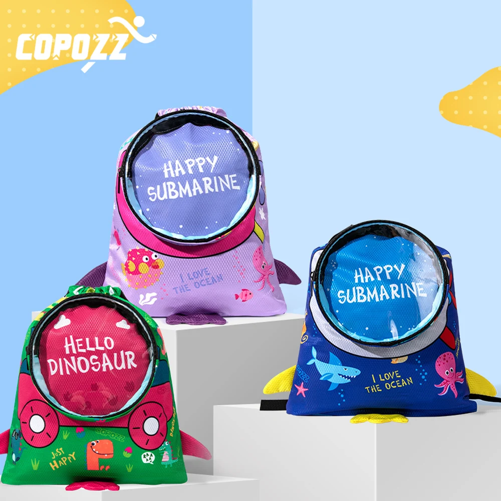 

COPOZZ Outdoor Portable kids waterproof Dry swimming bag Rafting Diving Backpack Sack TPU Drawstring sports Bags
