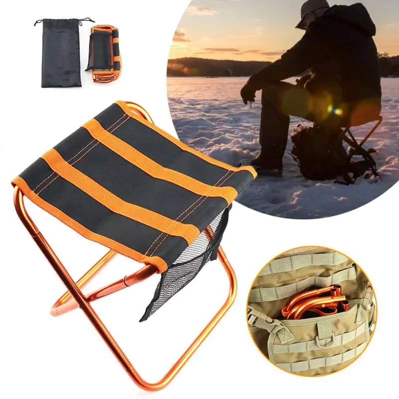 

Ultralight Aviation Aluminum Outdoor Folding Stool Portable Folding Mini Camping Chair Aluminum Outdoor Fishing Picnic BBQ Seat