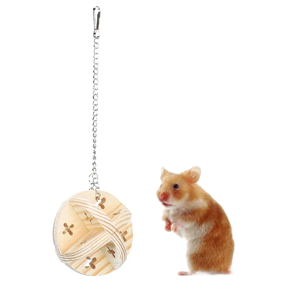 Деревянная игрушка для хомяка игровой мяч Интерактивная игра жевания Спортивная