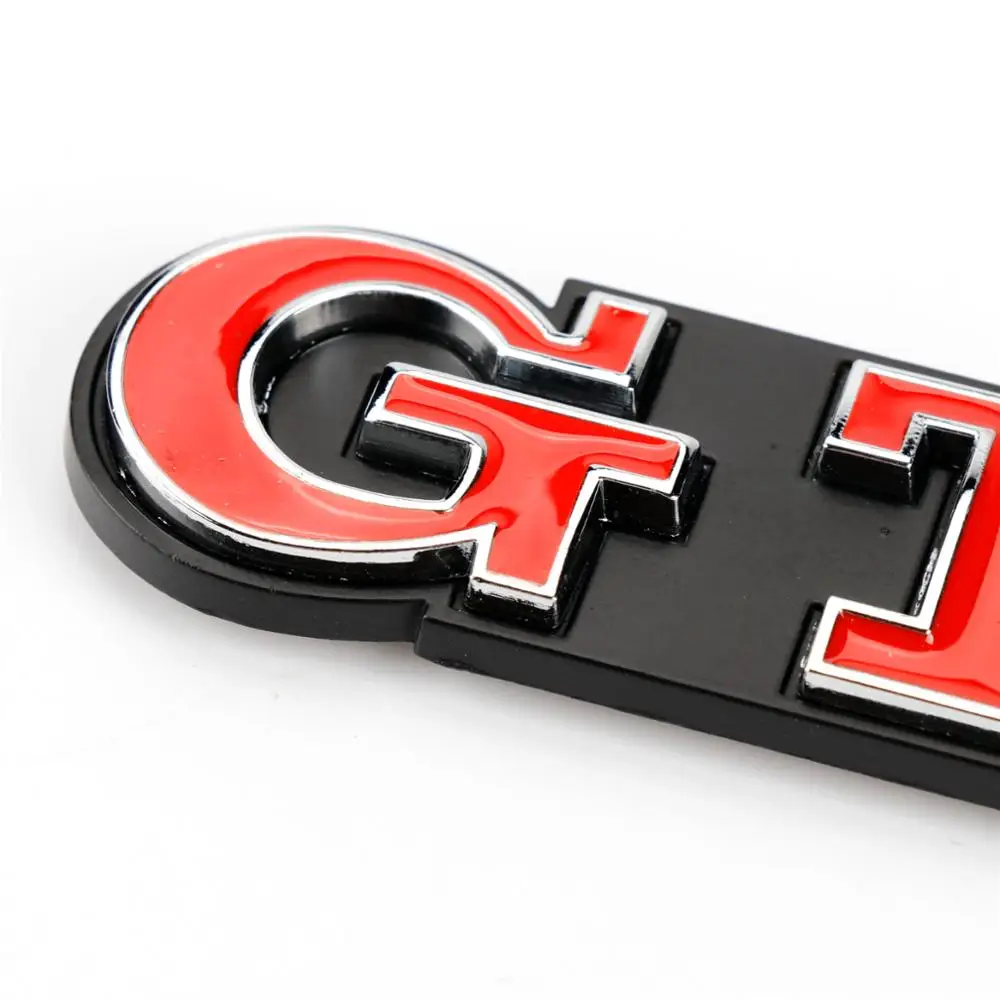 3D металлический Красный GTI Эмблема автомобиля Наклейка для передней решетки