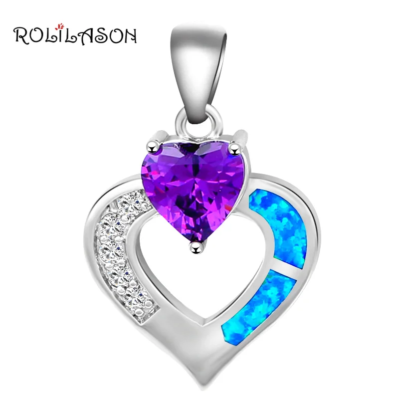 Низкая цена ювелирные изделия красивый циркон в форме сердца синий огненный опал