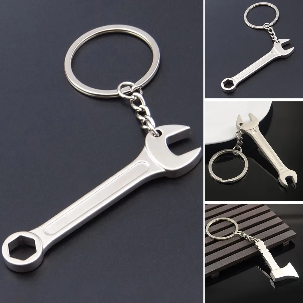 

1pcs Car Key Chain Torx Wrench Double-ended Wrench Small Axe Silver Metal Keychain Creative Gift Auto Interior Accessories
