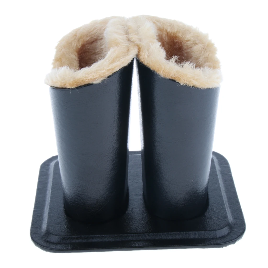 Подставка для очков с плюшевой подкладкой черная двойная головка из