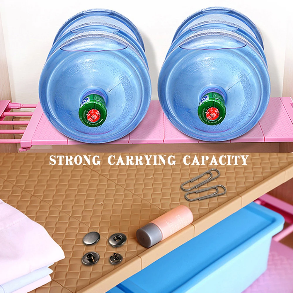 

Adjustable Closet Organizer Storage Shelf Wall Mounted Kitchen Rack Space Saving Wardrobe Decorative Shelves Cabinet Holder home