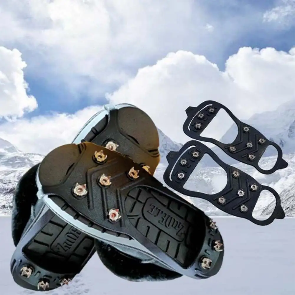 

1pcs Non-slip Claw Snow Ice Climbing Shoe Spikes Toothed Crampon Shoes Boots Cover For Outdoor Sports Skiing Walking Hiking