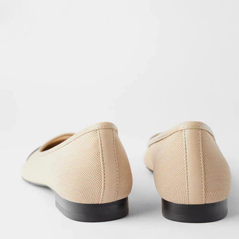 

SOUTHLAND Summer Autumn Women's Shoes Splicing Toe Mesh Flat Ballet shoes Comfortable and breathable Fashion Single Shoes Women