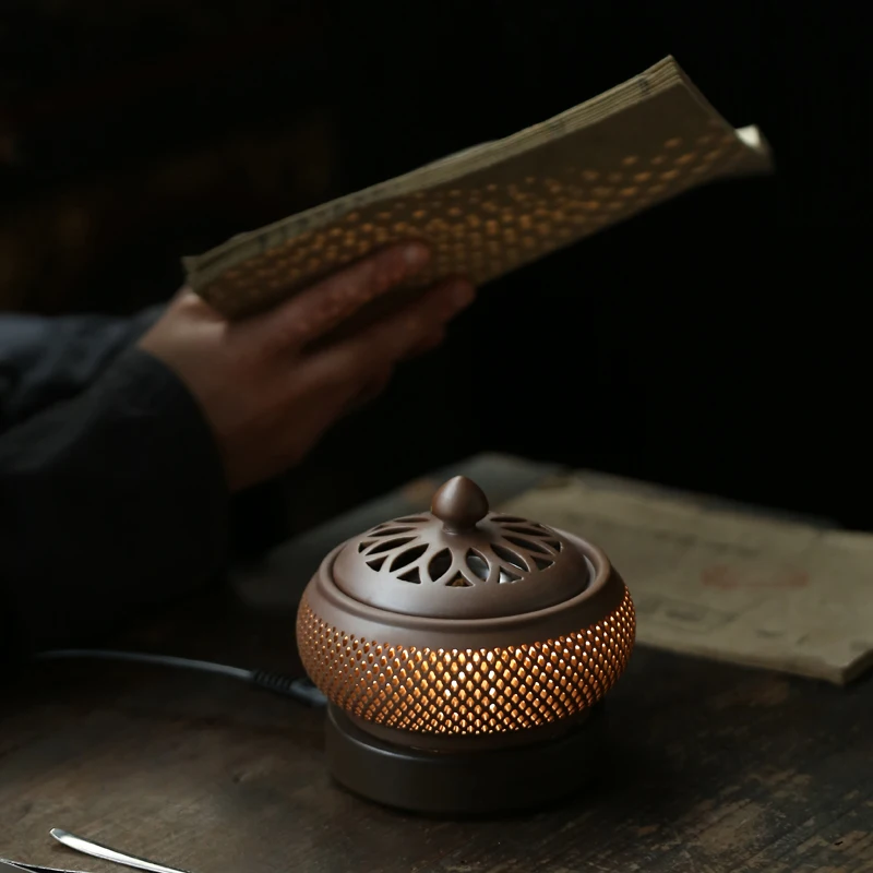 

Ceramic Antique Incense Burner Clay Holder Electric Smoke Buddha Incense Burner Censer Reverse Incense Burner Aroma Lamp AD50IB