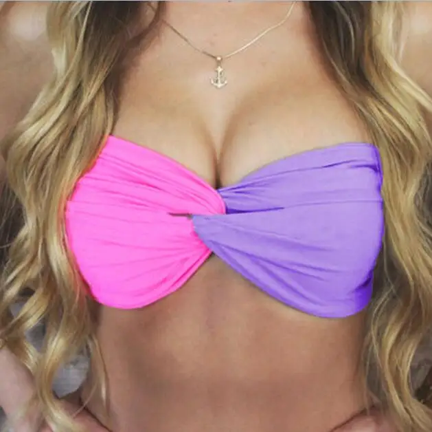 1 бюстгальтер ярких цветов Модный в стиле пэчворк Летние бюстгальтеры с