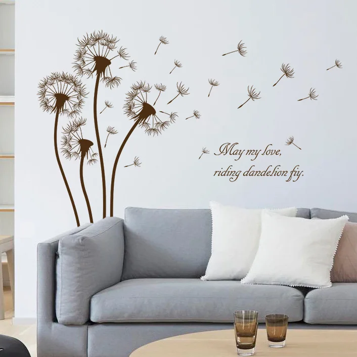 

Romantic Dandelion Wall Sticker Home Decoration for Kids Room DIY Living Room Sofa Background Mural Art Decals Poster Stickers