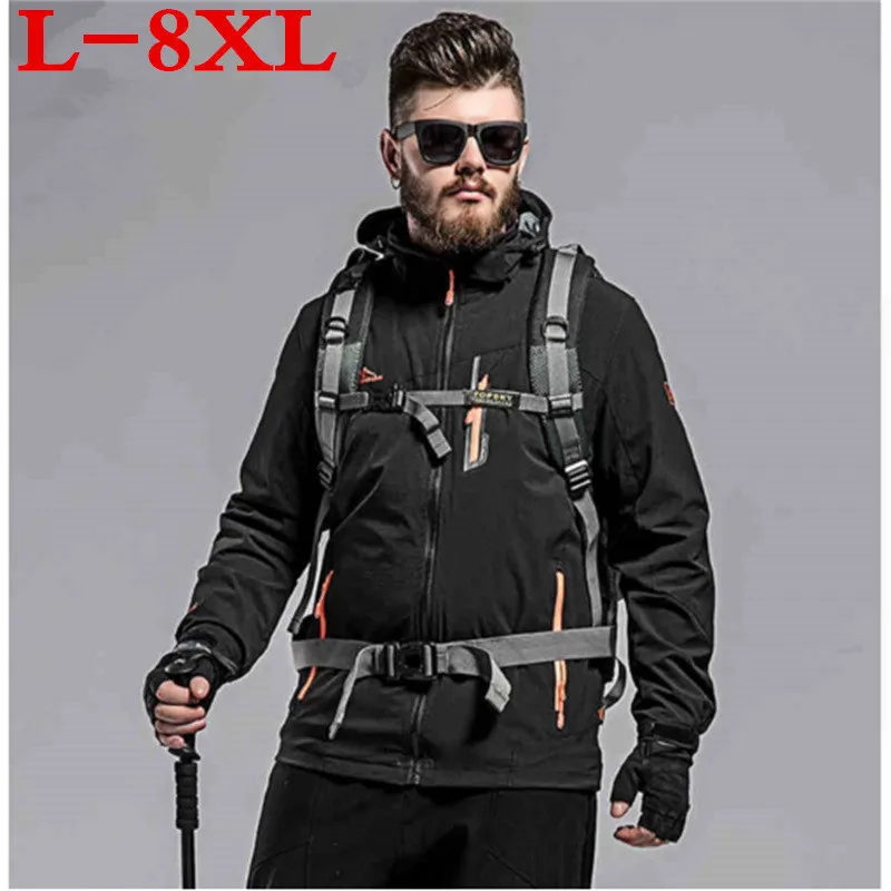 

plus size 8XL 7XL 6XL New Men's Casual Jackets Man's Army Waterproof Coats Male Jacket Breathable Windproof Raincoat big size