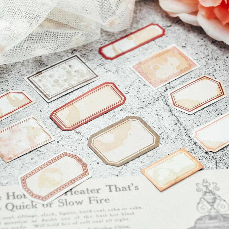 Винтажные стикеры в виде рамок кофейных 38 шт./лот антикварные бумажные для