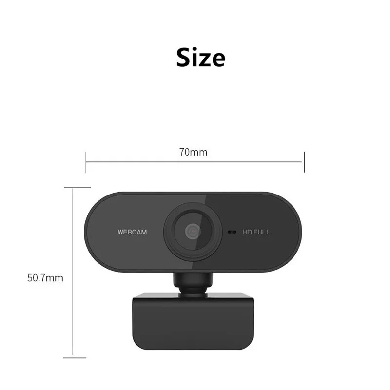 

1080P HD Webcam Mini Computer PC WebCamera with Microphone Rotatable Cameras for Live Broadcast Video Calling Conference Work