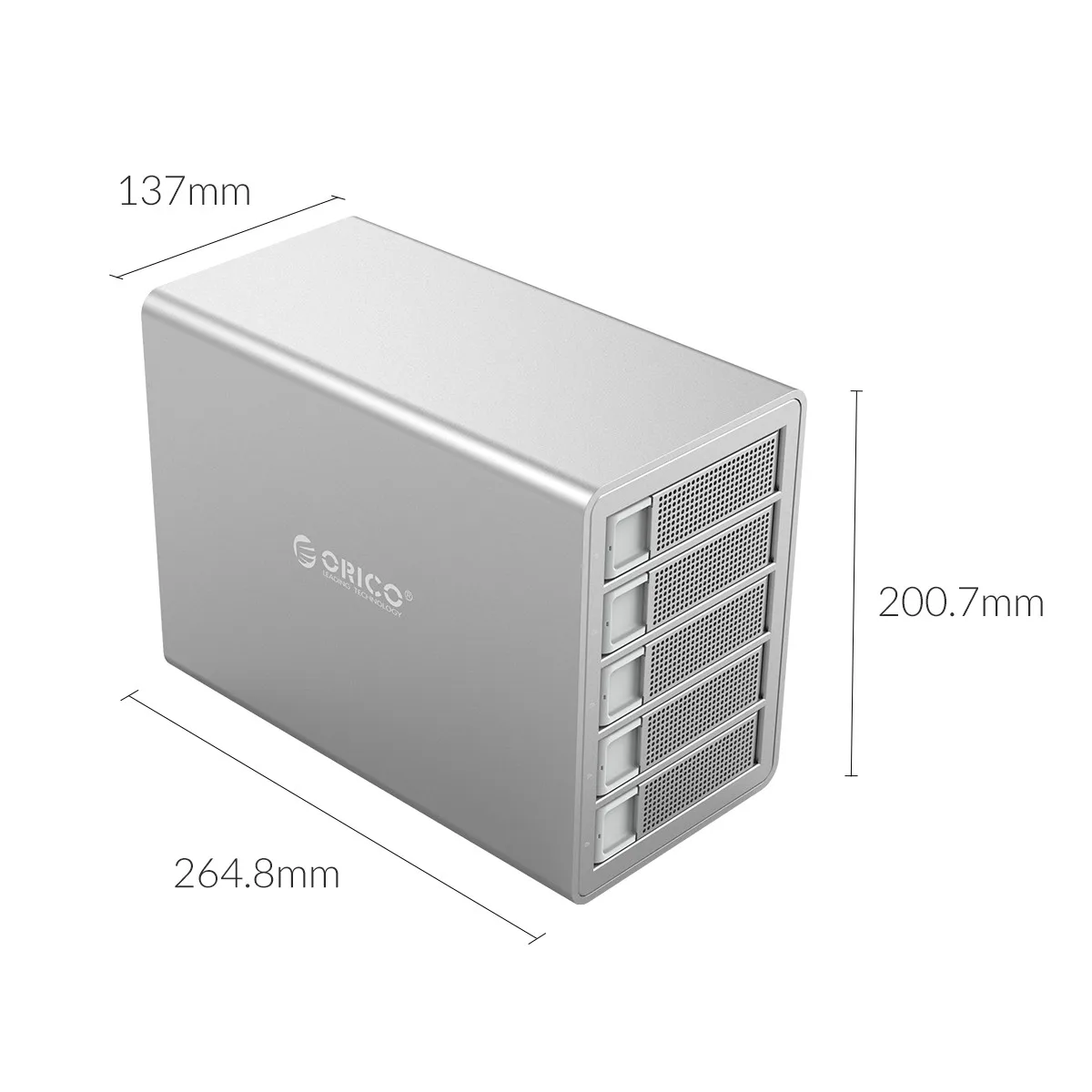 Док-станция ORICO 3,5 ''5 bay для жесткого диска USB3.0 to SATA с RAID алюминиевым корпусом для жесткого диска двойной чип 80 ТБ емкость чехол для жесткого диска