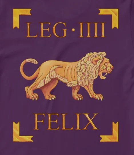 Мужская футболка с Легионами 4-го легиона Флавиа Феликс Львом отображаемой на