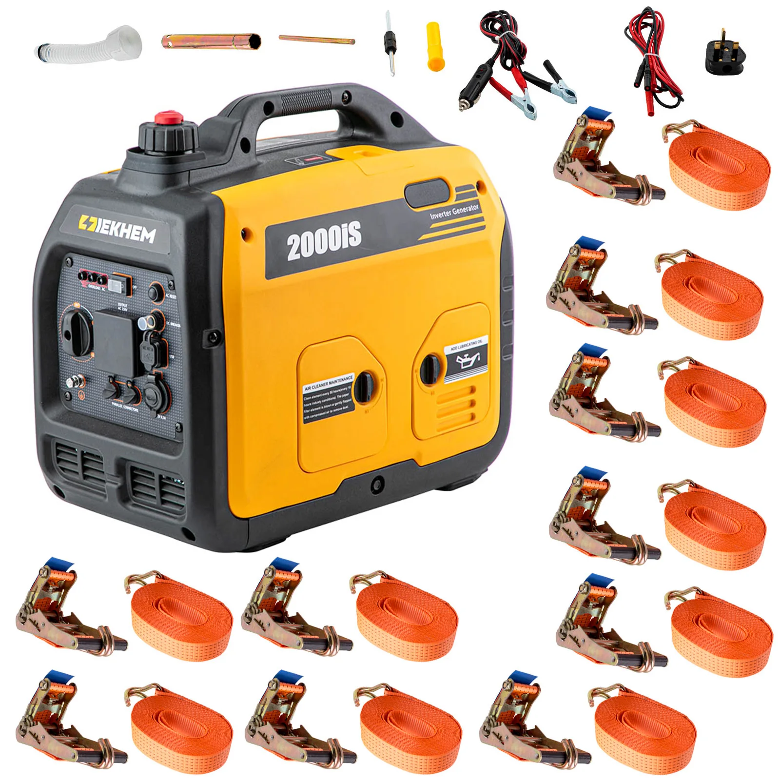 

10pcs 8M Ratchet Strap + Portable Household Generator suitcase 2KW 230V Gasoline/petrol Powered for Outdoor Party Family Camp