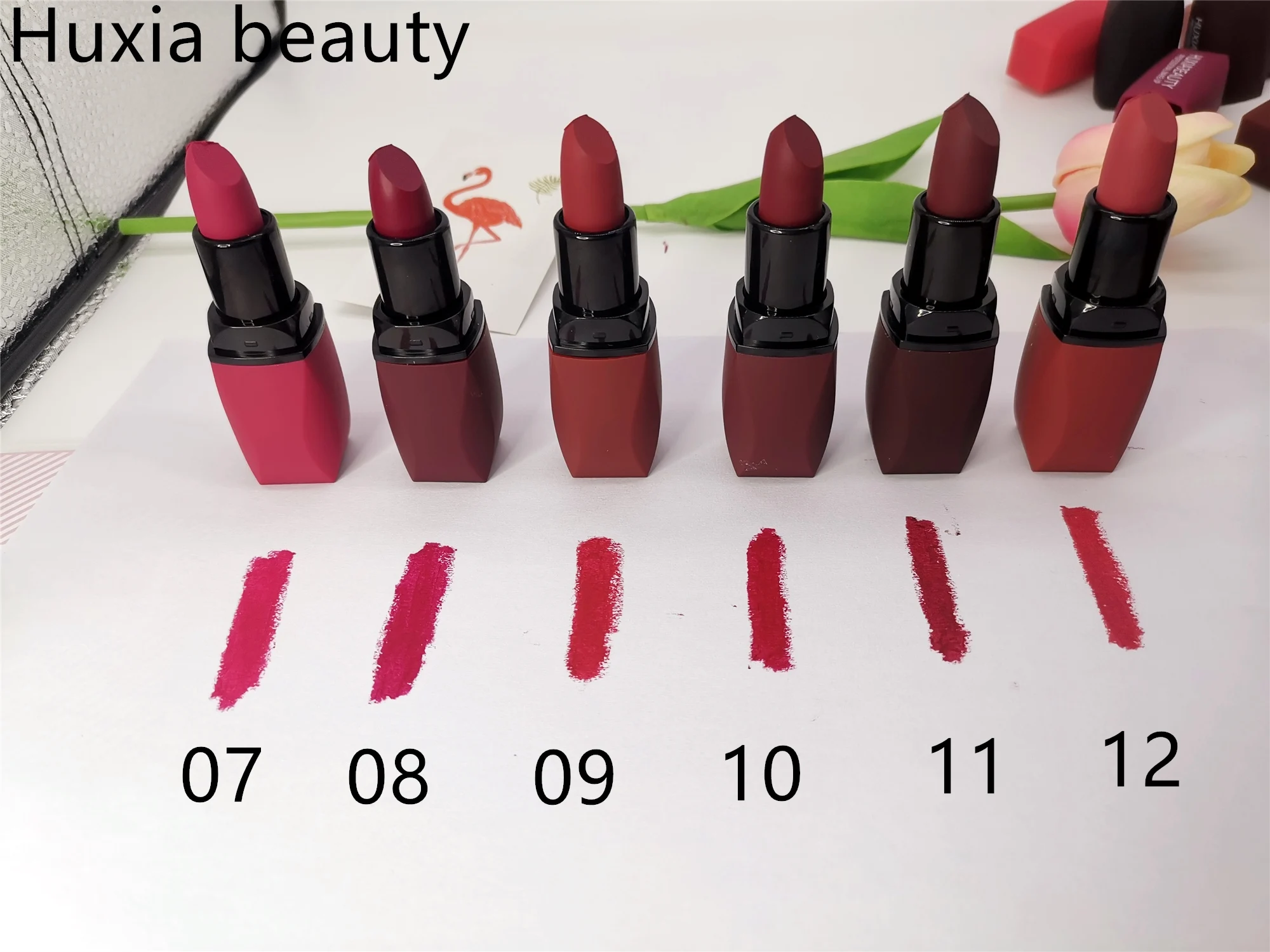 Huxiabeauty 12 цветов натуральная матовая губная помада водостойкая сексуальный