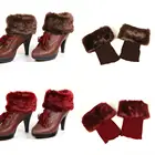 Лидер продаж! Женские однотонные вязаные крючком гетры из искусственного меха манжеты топперы носки для сапог