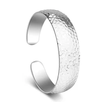 925 sterling silver pattern wide cuff bracelets bangles for women pulseras