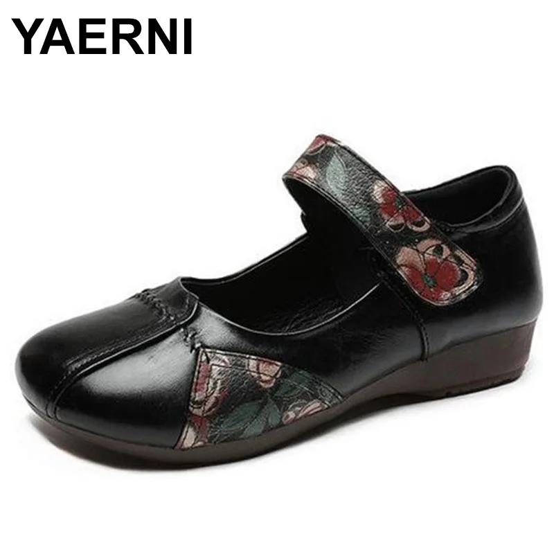 

Женские туфли-оксфорды YAERNI из натуральной кожи, мягкая подошва, плоская подошва, удобные лоферы, Мокасины, Ретро стиль, для мам