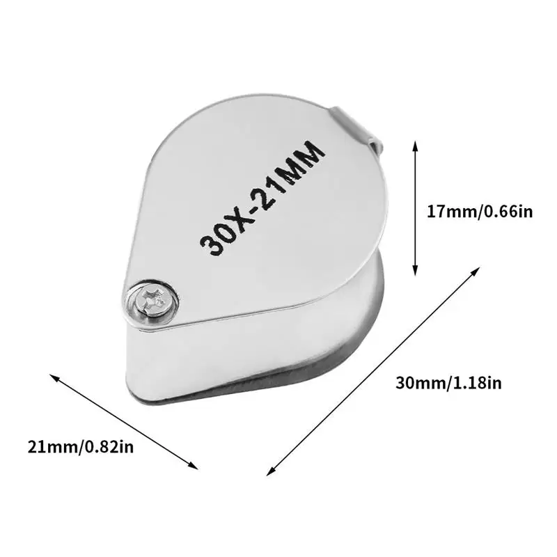 

Folding Jewllery Loupe Portable Magnifying Glass Pocket Size Lovely Jewllery Magnifier Glasses 10X 20X 30X Magnification Metal