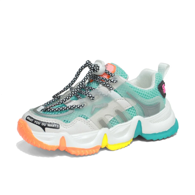 New Summer Kids Sport Shoes For Girls Sneakers Rainbow Students Breathable Mesh Children Running Light Toddler | Детская одежда и