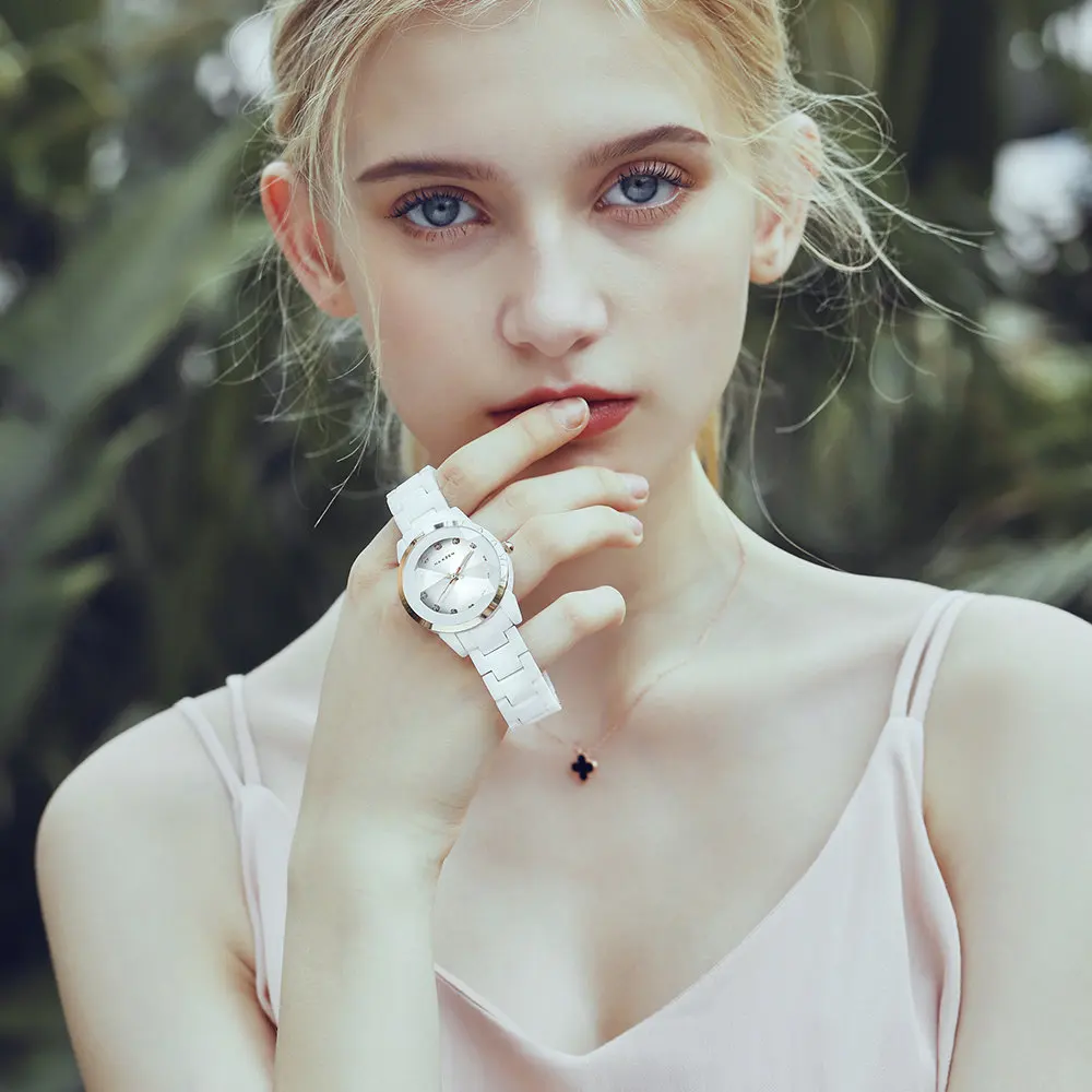 Часы наручные NAKZEN женские модные повседневные цветные керамические брендовые