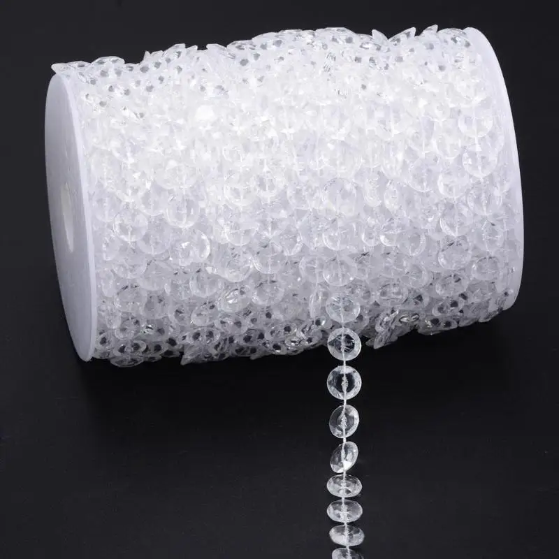 1Roll 10m Crystal Beads Curtains Garland Diamond Acrylic Bead Curtain String DIY Wedding Party Decor | Дом и сад