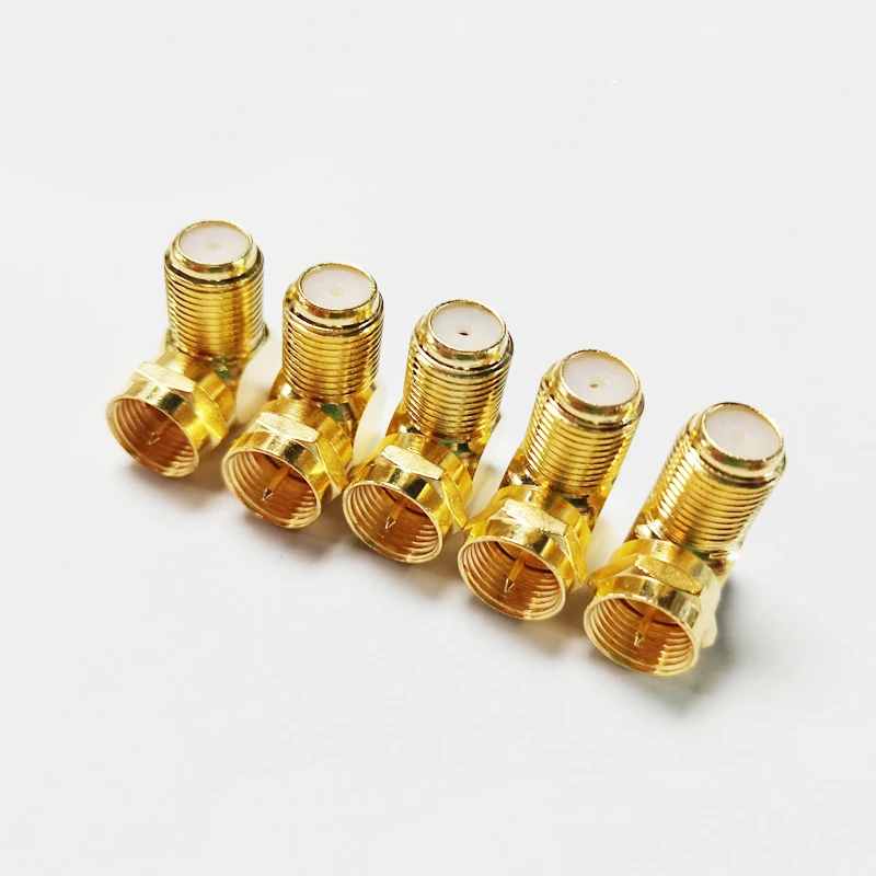 Высококачественные прямые Угловые F-тип F штекер-F гнездо 90 градусов коаксиальные