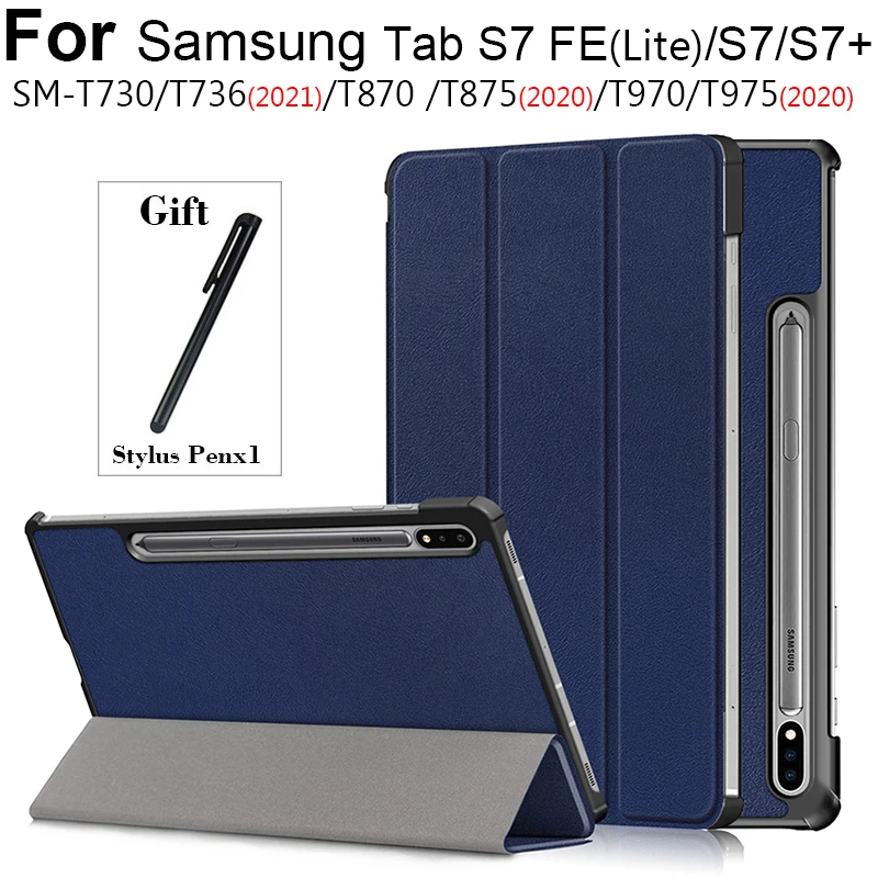 

Для планшета Samsung Galaxy Tab S7 SE 12,4 "2021 чехол SM-T730 T736 Tab S7 11" SM-T870 T875 S7 плюс T970 T975 раскладной стенд чехол для планшета
