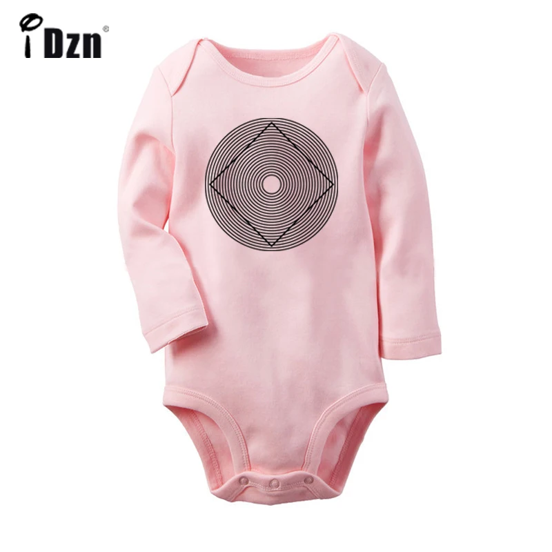 

Geometry FIG Illusion Art Find Your Tribe One Shot Center Planet Printed Newborn Baby Outfits Long Sleeve Jumpsuit 100% Cotton