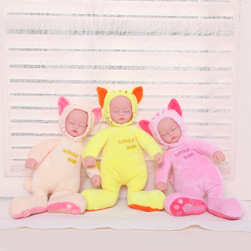 25 см милые животные спящие Детские куклы игрушки мягкие плюшевые силиконовые