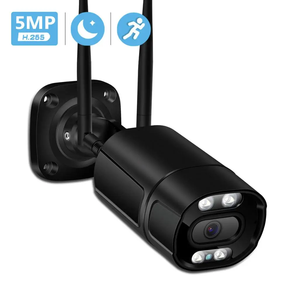 

5-мегапиксельная Wi-Fi-камера, наружная IP-камера с ИИ-датчиком присутствия, аудио, 3 Мп, 1080P, HD IP-камера с цветным инфракрасным ночным видением