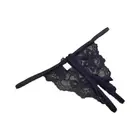 Трусики женские с бантом, с открытой вилкой, сексуальные кружевные трусики Танга