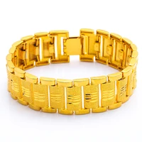 fashion male bracelet wholesale braslet chunky 19mm gold color embossing chain link bracelet for men jewelry pulseira masculine