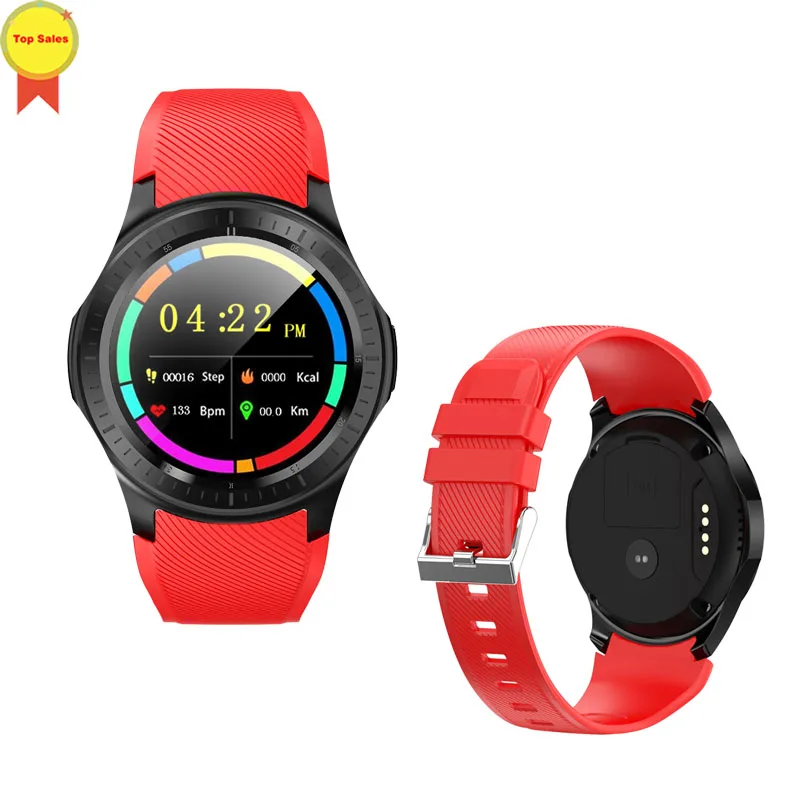 Красный Умные часы Новая мода 4G часы 1+ 16 Гб Поддержка SIM 4G wifi gps Bluetooth наушники музыка для android/ios Смартфон Смарт часы - Цвет: Красный