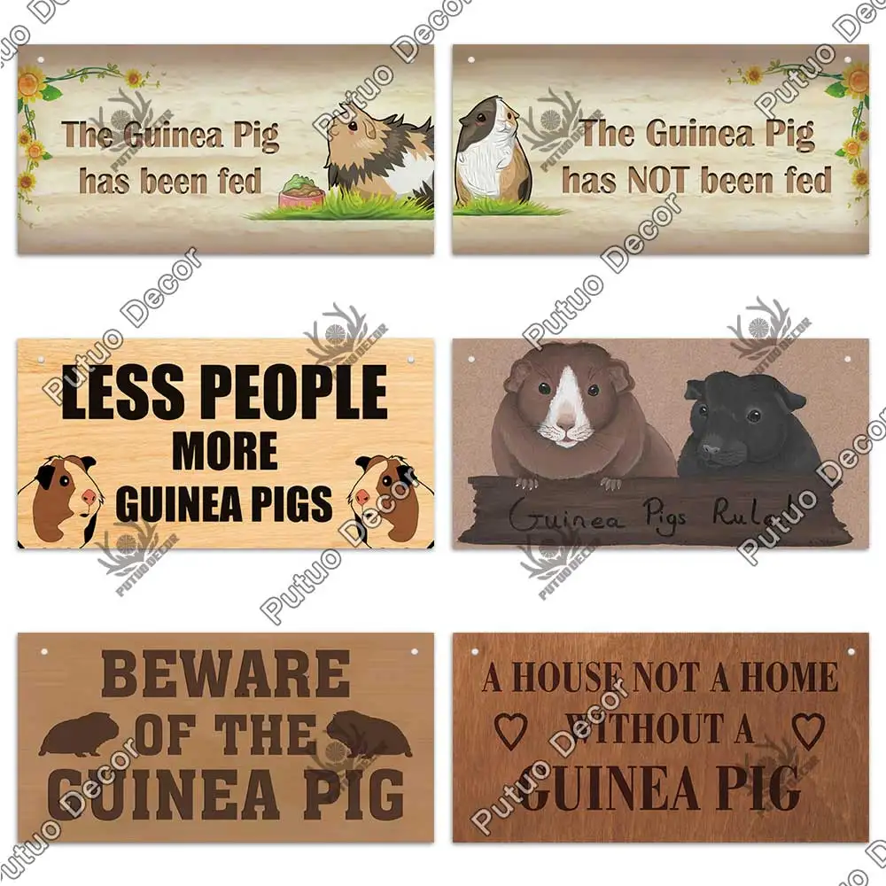 putuo decor guinea pig signs wooder hanging plaque decorative plaque gifts for guinea pig lover pet house decoration home decor free global shipping