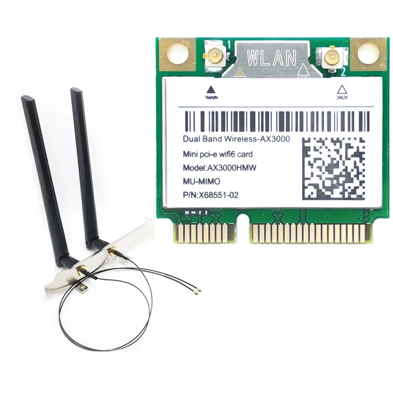 

AX200 Mini PCI-E AX3000 Wi-Fi 6 беспроводной адаптер двухдиапазонный Bluetooth 5,1 Wi-Fi карта 802.11AX 2,4G/5G Wlan Windows 10