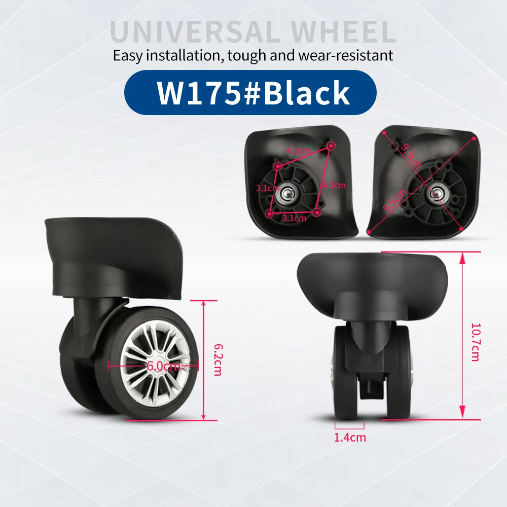 TANGYIPIN W175 Suitcase wheels repair luggage business box accessories caster canvas box black grey universal replacement wheel